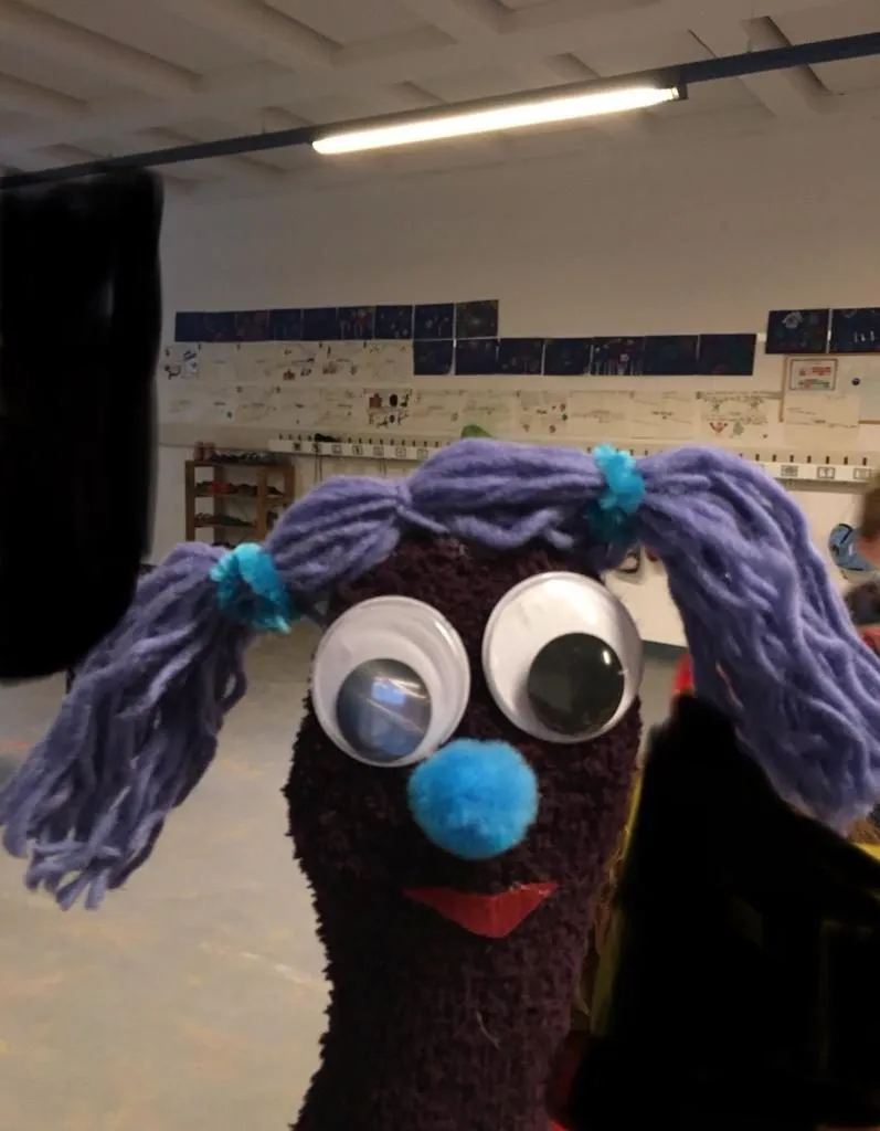 Selbst gebastelte Handpuppe