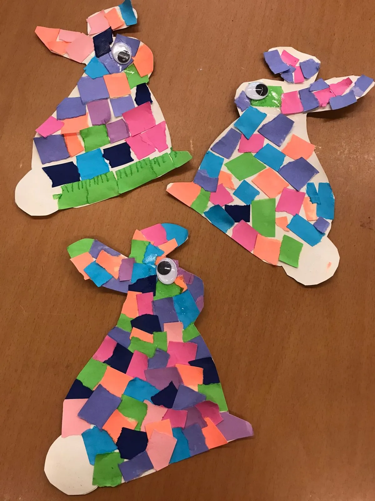 Gebastelte Hasen aus Papier