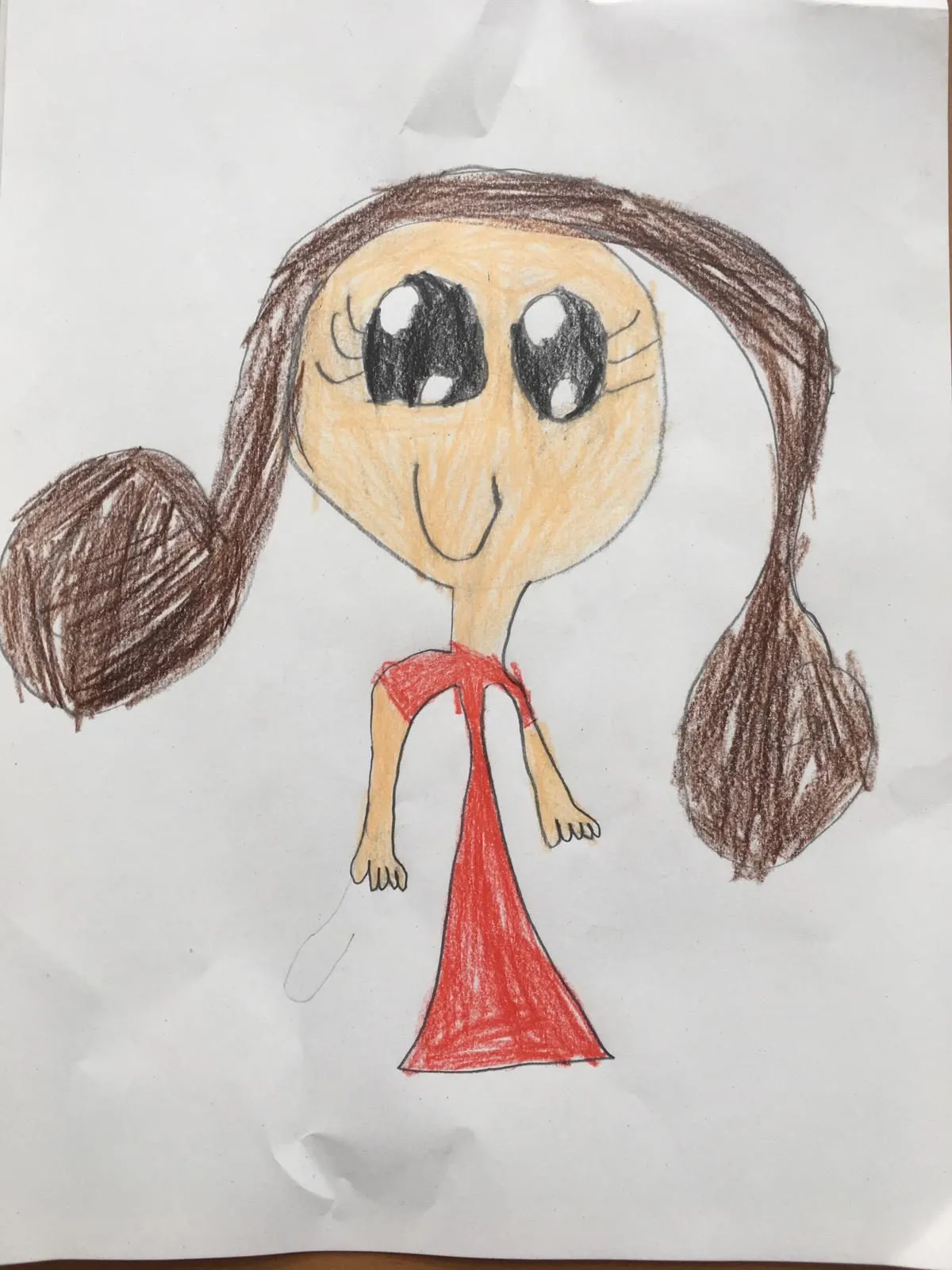 Selbst gemalte Kinderzeichnung eines Mädchens